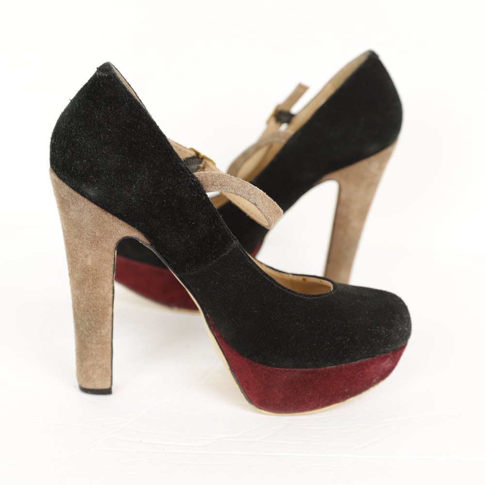 Steve Madden Leather Suede platform Heels size 7.5